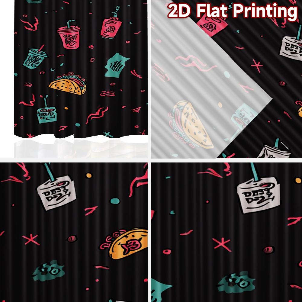 Flat Printing Curtains Without Rod Food Drink Celebration Design April Fools Is Day Holiday Digital Curtain Set Of 2 Made Polyester Washable