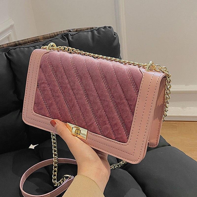 Luxury Brand Shoulder Bags For Women High Quality Velvet Chain