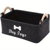 Felt Pet Toy Storage Basket Large Capacity Durable Toy Organizer  For Cat Dog Toys