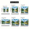 2pcs Blackout Curtains - Scenic Mountain Brook Landscape Print 100% Polyester, Rod Pocket Light Blocking Drapes for Bedroom Livi