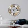 Decorative Large 24-Inch Wall Clock for Living Room Vintage Industrial Modern Rustic Farmhouse Style Oversized Roman Numeral Cl
