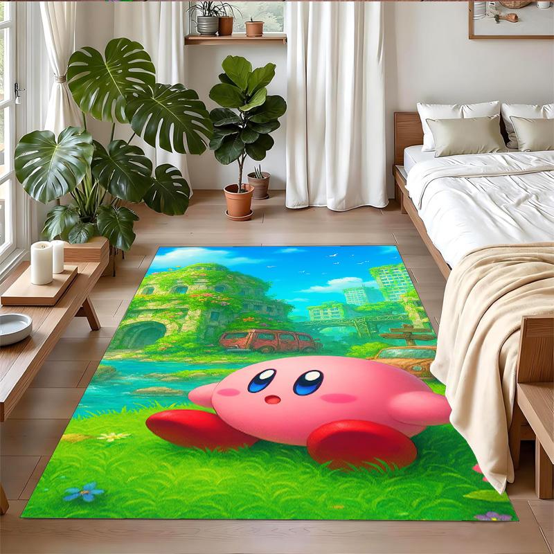 Kirby Druck Kristall Samt Plüsch Teppich Anti?Slip-Verschleiß?Robuster Bodenbelag Teppich für Innenbereich Haushalt Heimdekoration