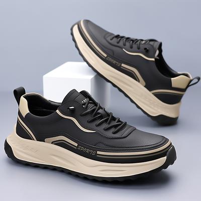 Mode Schnürer Herren Flats Marke Herren Freizeitschuhe Leder Mode Skateschuhe Herren All-Match Herren Sneaker Herren Bequemer Outdoor-Schuh