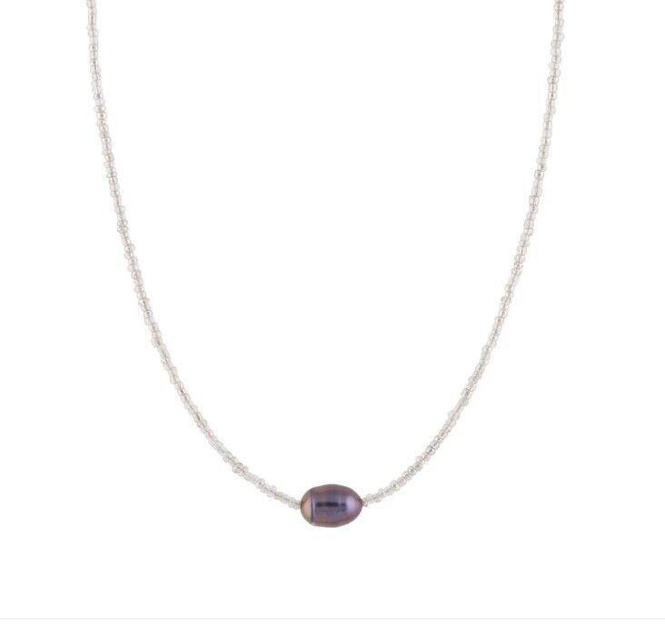 Retro Literary Beaded Choker with Natural Freshwater Pearls and Rice Beads