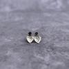 Genuine Black Onyx Studs Earrings Tiny Onyx Leafy Studs Sterling Silver Earrings for Women Black Stone Unique Earrings Bridesmaid Gifts
