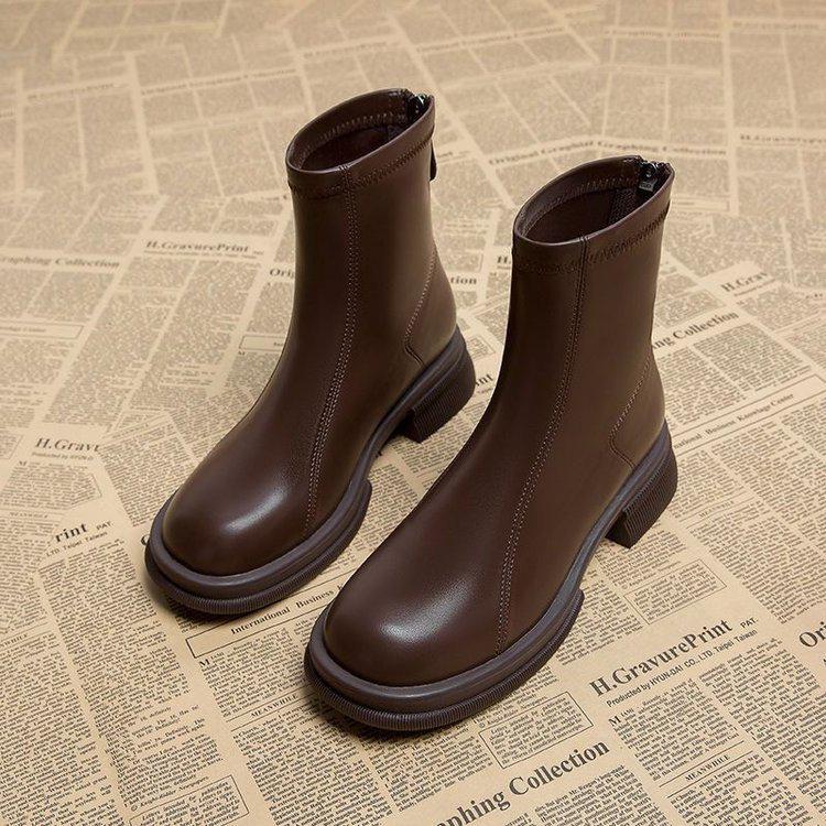 Women's Thick-Soled Chelsea Boots - Versatile British Style for Autumn/Winter 2025