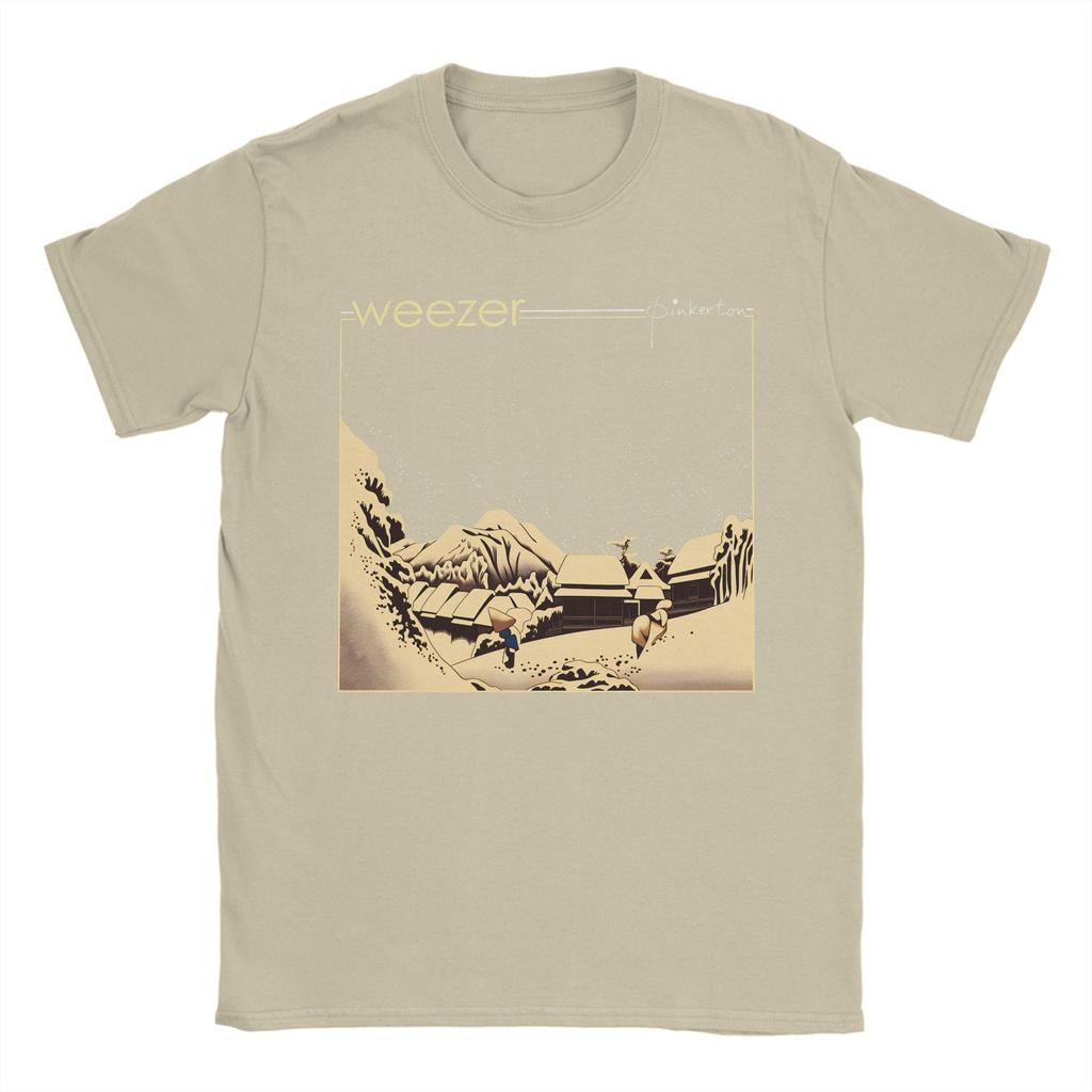 Weezer Band T Shirt Beach  Cotton T Shirts For Men Trending Custom Logo Tee Shirt Short Sleeves Y2K Funny Tees