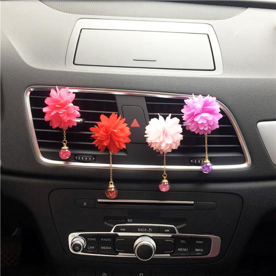 Flower Chain Ball Pendant Car Air Vent Freshener Perfume Clip Aroma Diffuser