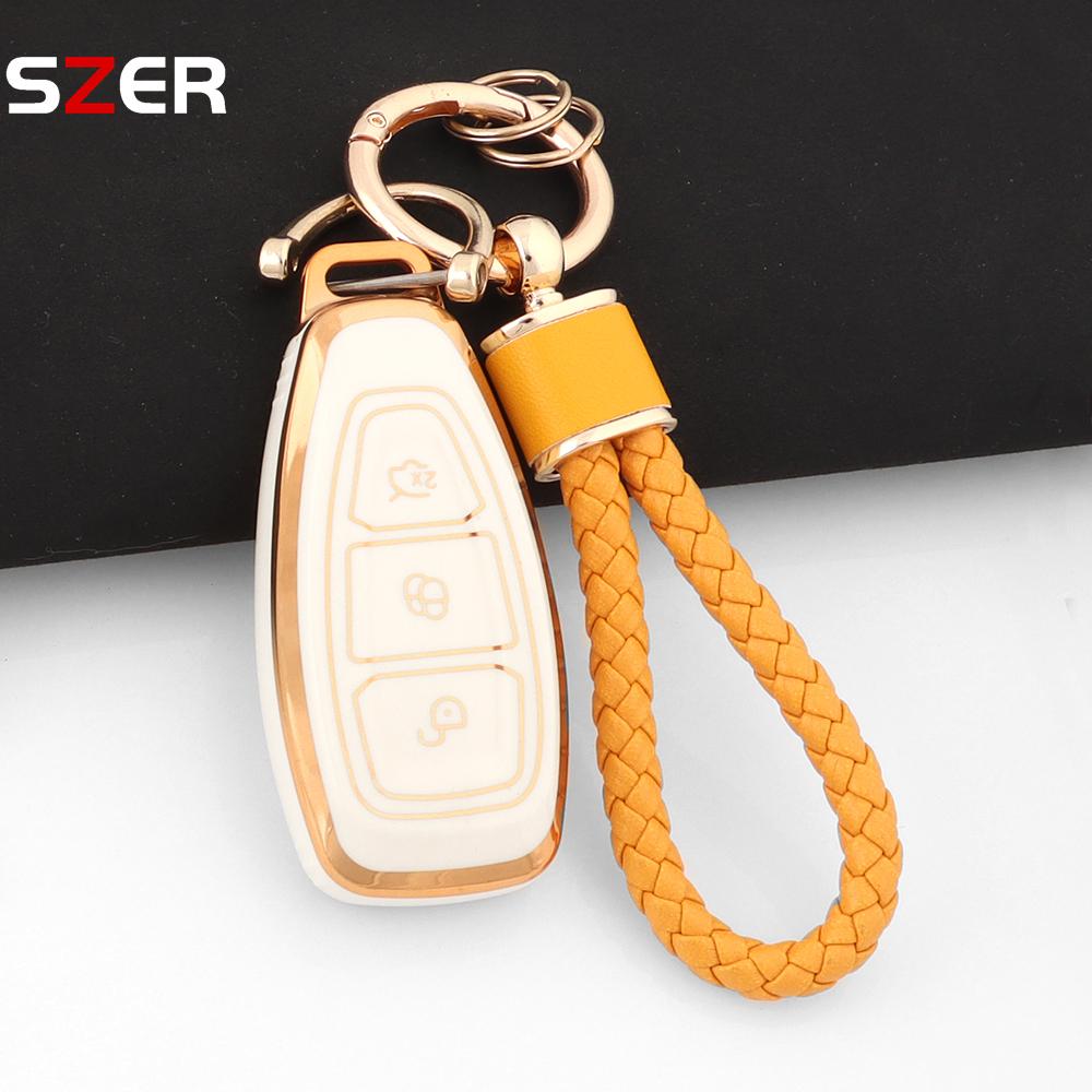 New Tpu Car Remote Key Cover Case Shell Fob For Ford Fiesta Focus 3 4 Mondeo Ecosport Kuga Focus C-Max St Escape Keychain Holder