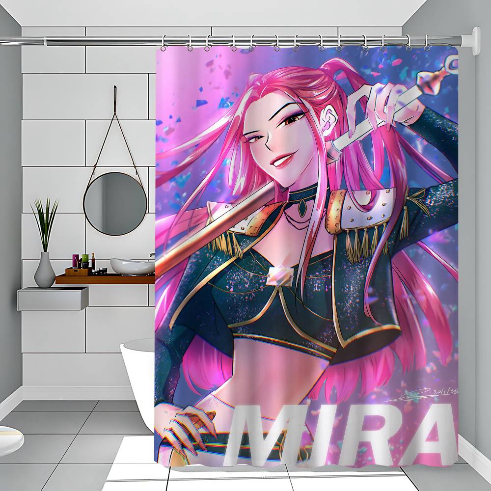 Kpop Demon Hunters Mira Shower Curtain, Bathroom Decorative Shower Curtain, Waterproof Shower Curtain With Hooks