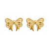 Bow Pattern Minimalist Style Stud Earrings Cold Men'S And Women'S Earrings Personality Temperament Banquet Earrings
