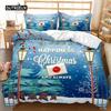 Christmas Duvet Cover Set Christmas Gift Bunny Candle Christmas Theme Bedding Set Double Queen King Size Polyester Quilt Cover