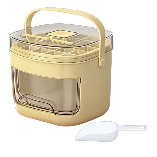 

2-in-1 Ice Cube Maker & Storage Bucket Press-Release 48-Cavity Portable Ice Tray with Lid Scoop Easy-Release Ice Mold for Home Camping Party жовтий