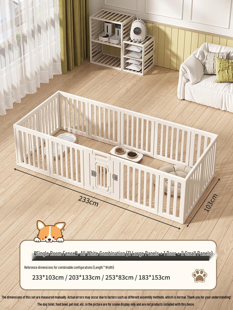 Gray & White Color Block Puppy Playpen for Small to Medium Dogs - Indoor Pet Crate & Isolation Fence