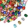 30pcs/lot Square Acrylic Rhinestone Beads Stainless Steel Gold Bottom Sew On Rhinestones For DIY Clothing Headwear Jewelry Decor