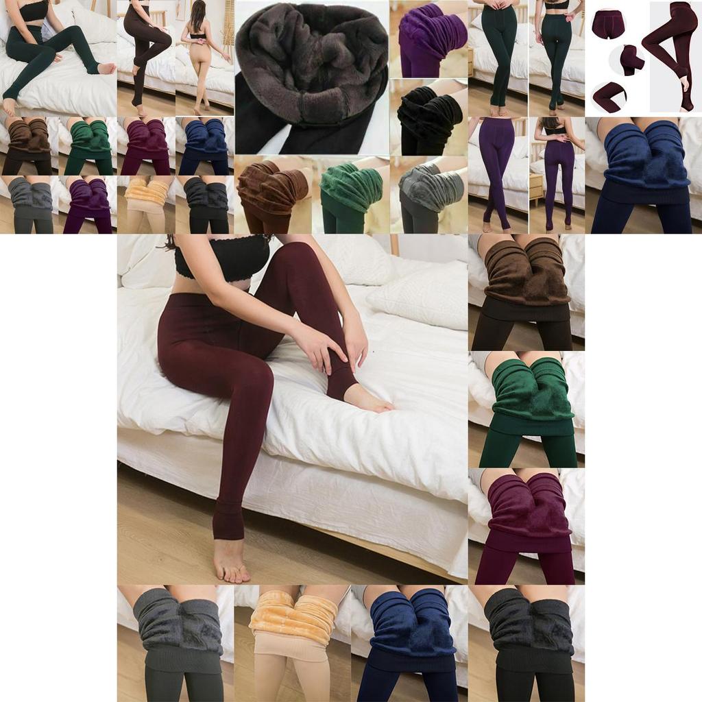 Women Winter Thick Warm Fleece Lined Thermal Stretchy Skinny Leggings Pants For Cozy Cold Days