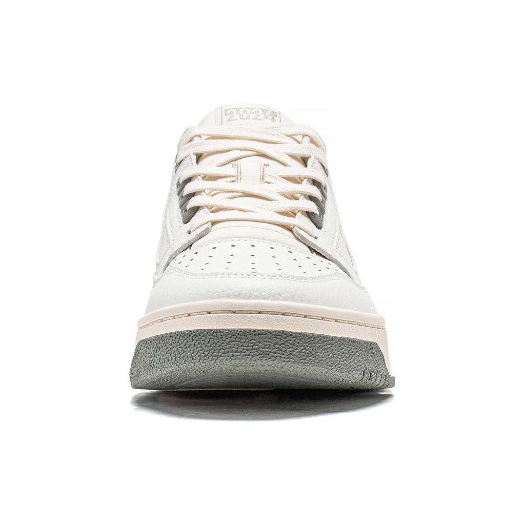 Li Ning Rookie Comfortable Cushioning Lightweight Low Top Vintage Basketball Shoes Unisex White Gray ABCU001-1