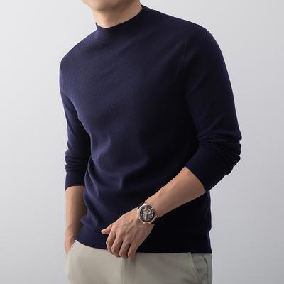 Men's Autumn Winter New Wool Blend Turtleneck Quiet Luxury Long Sleeve Base Layer Fashion Sweater