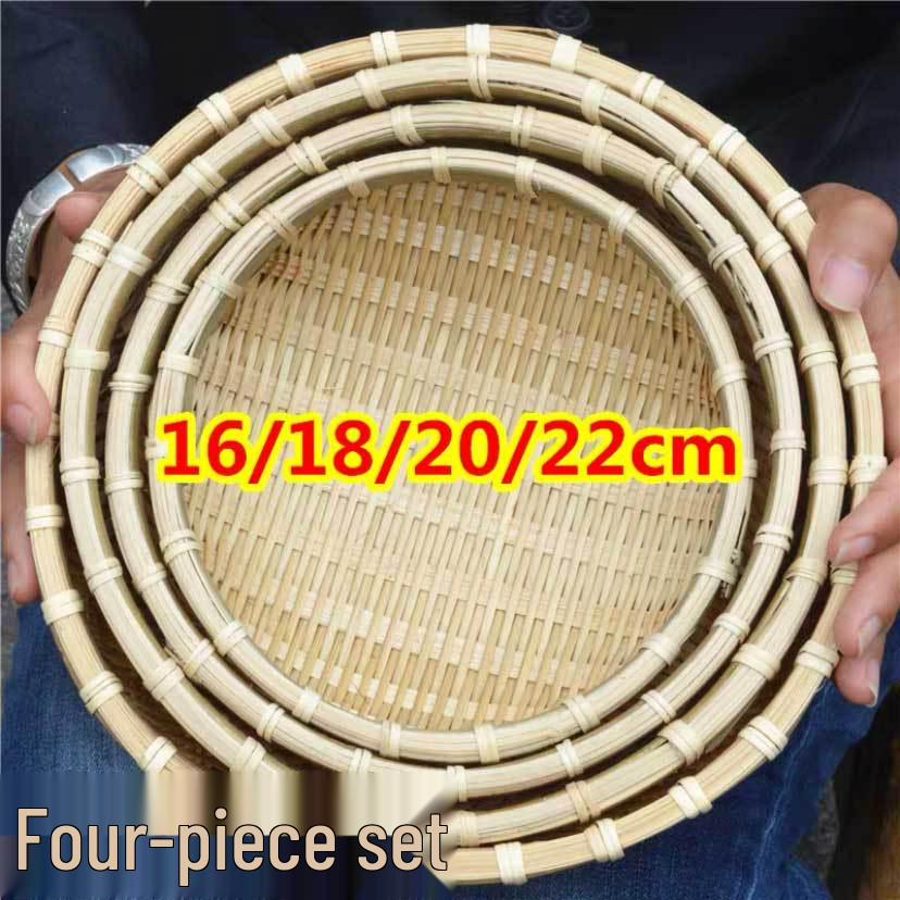 Bamboo Farmhouse Winnowing Basket & Sifter for Drying, Washing, and Steamed Buns