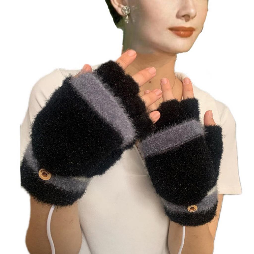 Heated Gloves Electric Gloves for Men Women Half Finger Heating Hand Warmer Winter Gloves for Office Work