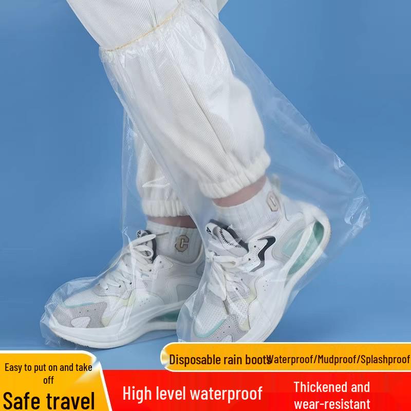 High-Top Waterproof Non-Slip Shoe Covers for Adults & Children - Durable & Thick for Rainy Days