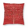 Pomegranate Tree Antique Persian Square Pillowcase Polyester Linen Velvet Pattern Zip Decorative Pillow Case Car Cushion Cover