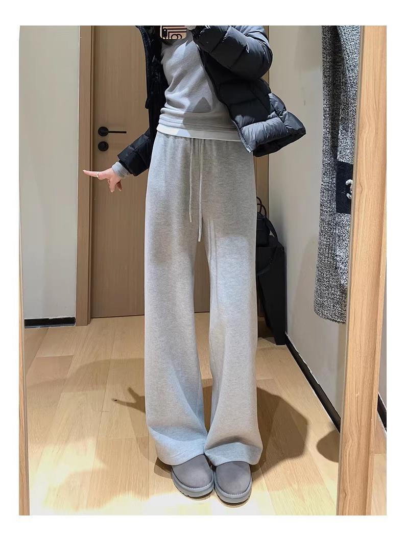 

CB12201 Double Mousse Pants: Cashmere-Feel Sweatpants with Thick Super Soft Fleece, Wide-Leg Design, One-Piece Casual Comfort. S