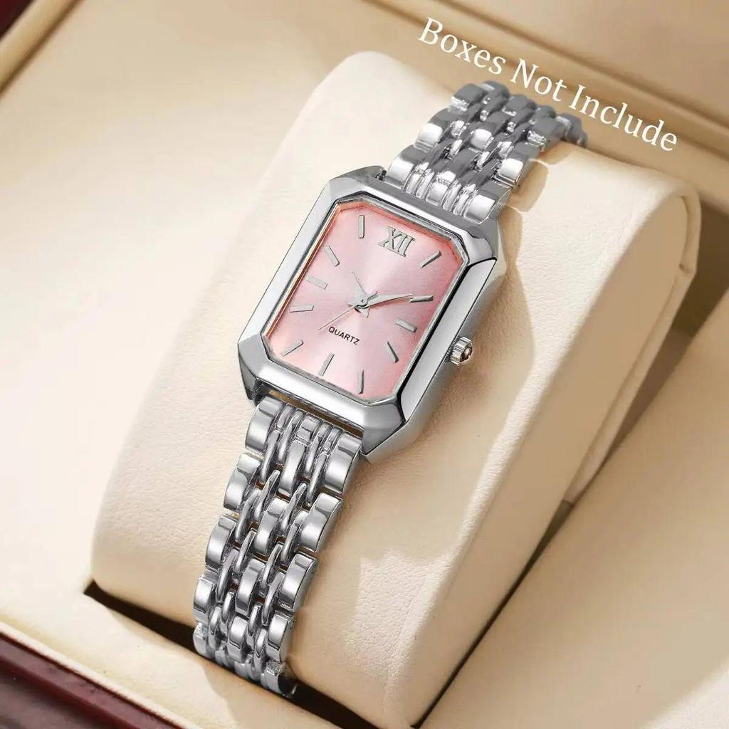 Women's Quartz Wristwatches Rectangle Ladies Fashion Golden Clock Top Luxury Gifts Bracelet Watches for Wife, Family, Friend