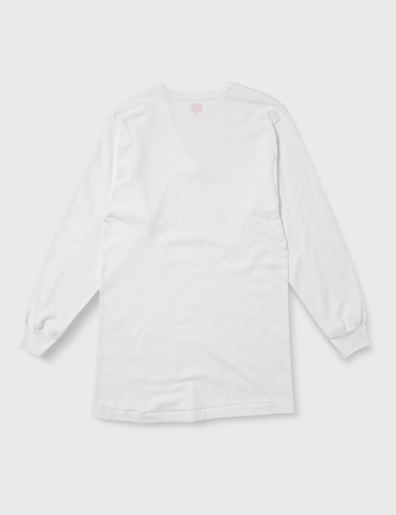 Warm Smooth Long White B.V.D. Men's Undershirt, Fleece-Lined, V-Neck, Sleeve,