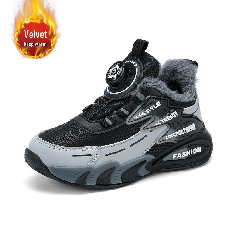 2026 Winter Warm Boys' Waterproof Cotton Shoes with Soft Sole - Lightweight, Casual, and Comfortable for Students