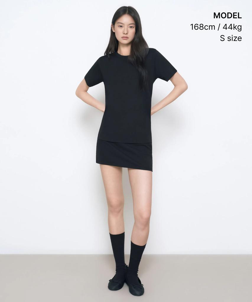 MUSINSA STANDARD WOMAN Women'S Basic Crew Neck T-Shirt [Black]
