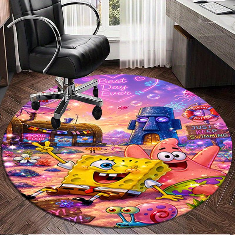1PC Sponge Underwater Adventure Round Rug, Non-slip Chair Mat, Home Decor, Circle Carpet Perfect for Office, Bedroom, Living Room,Christmas gift