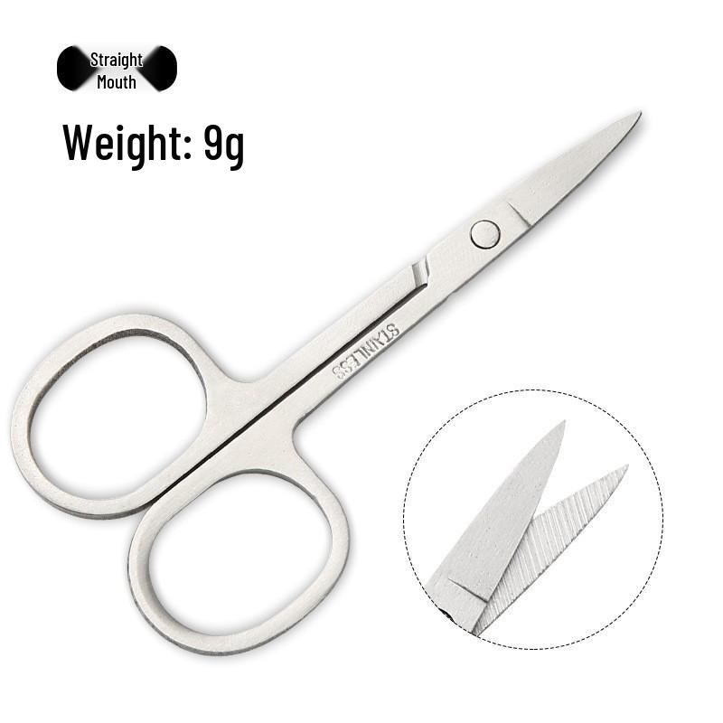 Beauty Scissors Set: Curved Eyebrow, False Eyelash, Nose Hair Trimming & Tattooing Scissors with Pointed Tips for Makeup Artists.