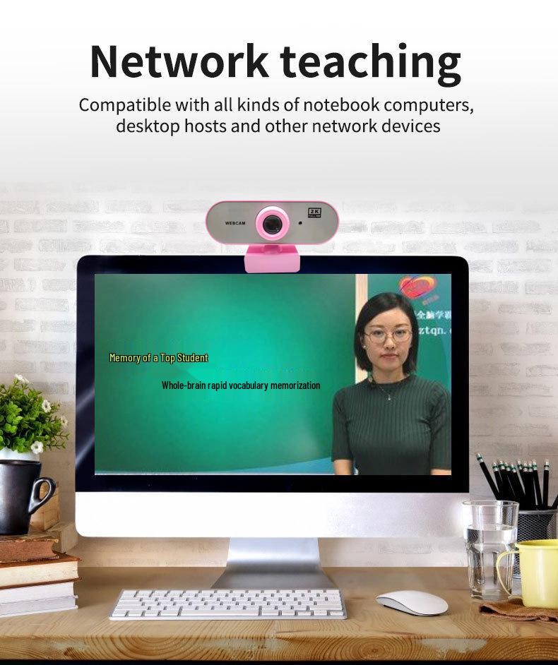 HD2K 4K High Definition Computer Camera with Microphone for Online Classes