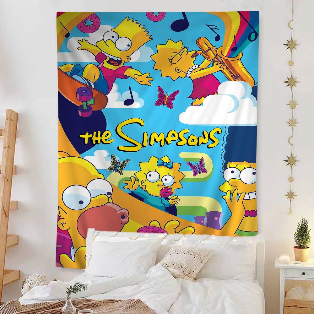 

Amine SSimpsons Classic Movie Tapestry Art Printing Japanese Wall Tapestry Anime Wall Hanging Home Decor 74x94cm(29x37in)