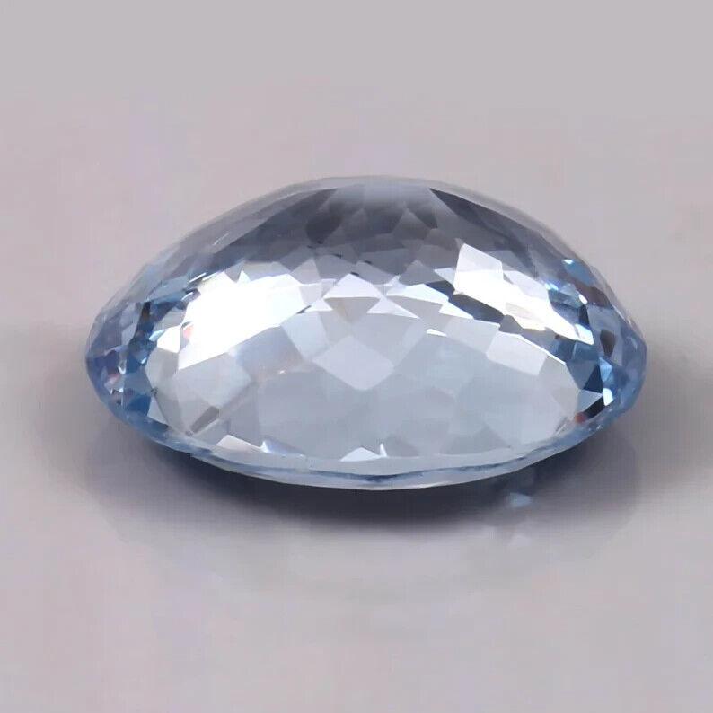 Natural Sky Blue Aquamarine 37 Ct Oval Shape Certified Loose Gemstone
