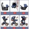 3-in-1 Baby Stroller Combined Car Seat Bassinet High Reversible Adjustable Trio Yoyo Handle Wheels Puncture-proof High Quality
