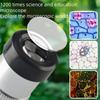 1200X Monocular Optical Microscope LED School Children Science Experimental Biology Teaching Microscope