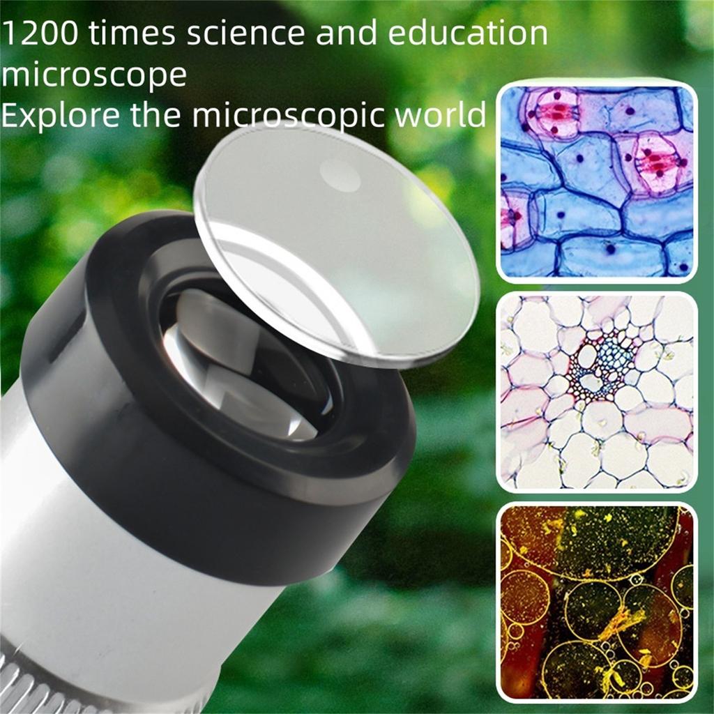 Microscop optic monocular 1200X LED pentru copii de școală Microscop de predare a biologiei experimentale pentru știință