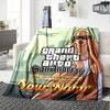 1pc Personalized Name GTA Blanket, Gift, for Men and Women, Soft Blanket, Good for Sofa Bed Couch Travel, Lightweight Flannel Blanket
