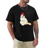 Santa Hat Cat Tshirt Casual Loose Fit Short Sleeve Tshirt
