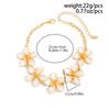 Ingemark Trendy Exquisite Oil Dripping Flower Adjustable Anklet Women Summer Beach Gold Color Metal Feet Chain Party Jewelry New