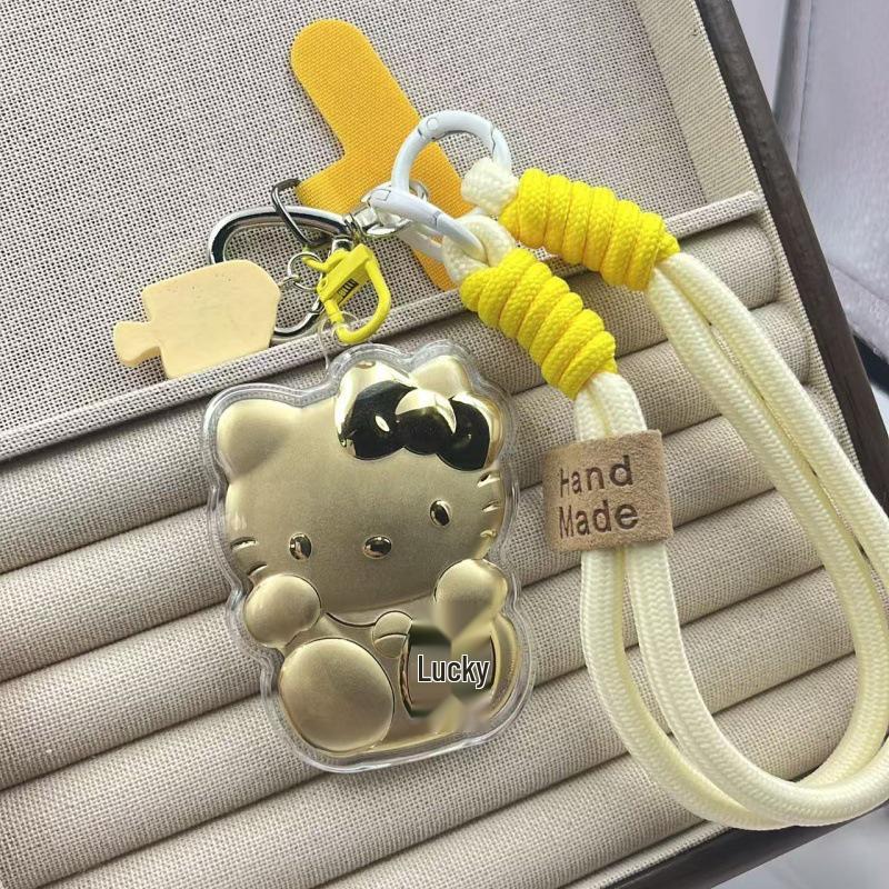20mg Pure Gold Wealth-Attracting Cat Pendant Keychain - Gold Gift for Girlfriend