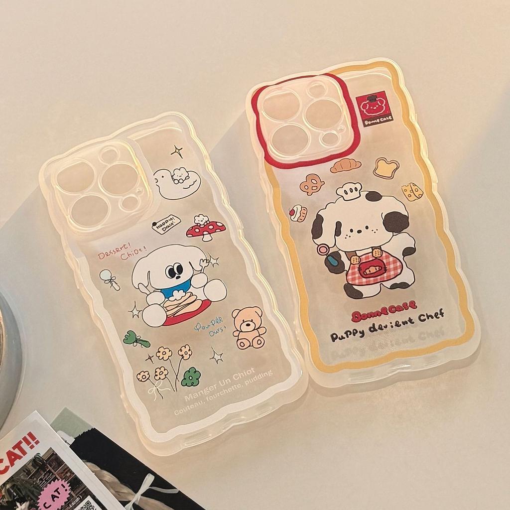 Für Apple 16 Pro Max Handyhülle für iPhone 15, niedlicher Welpe mit Reiskornmotiv, 14, All-inclusive, 1316, transparent