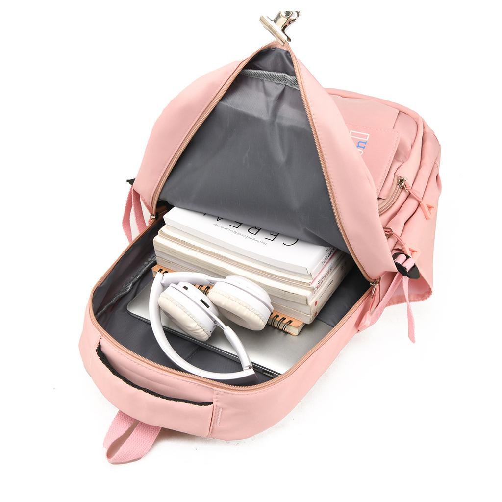 New large-capacity anti-splashing nylon backpack campus sweet beauty student backpack junior high school student schoolbag