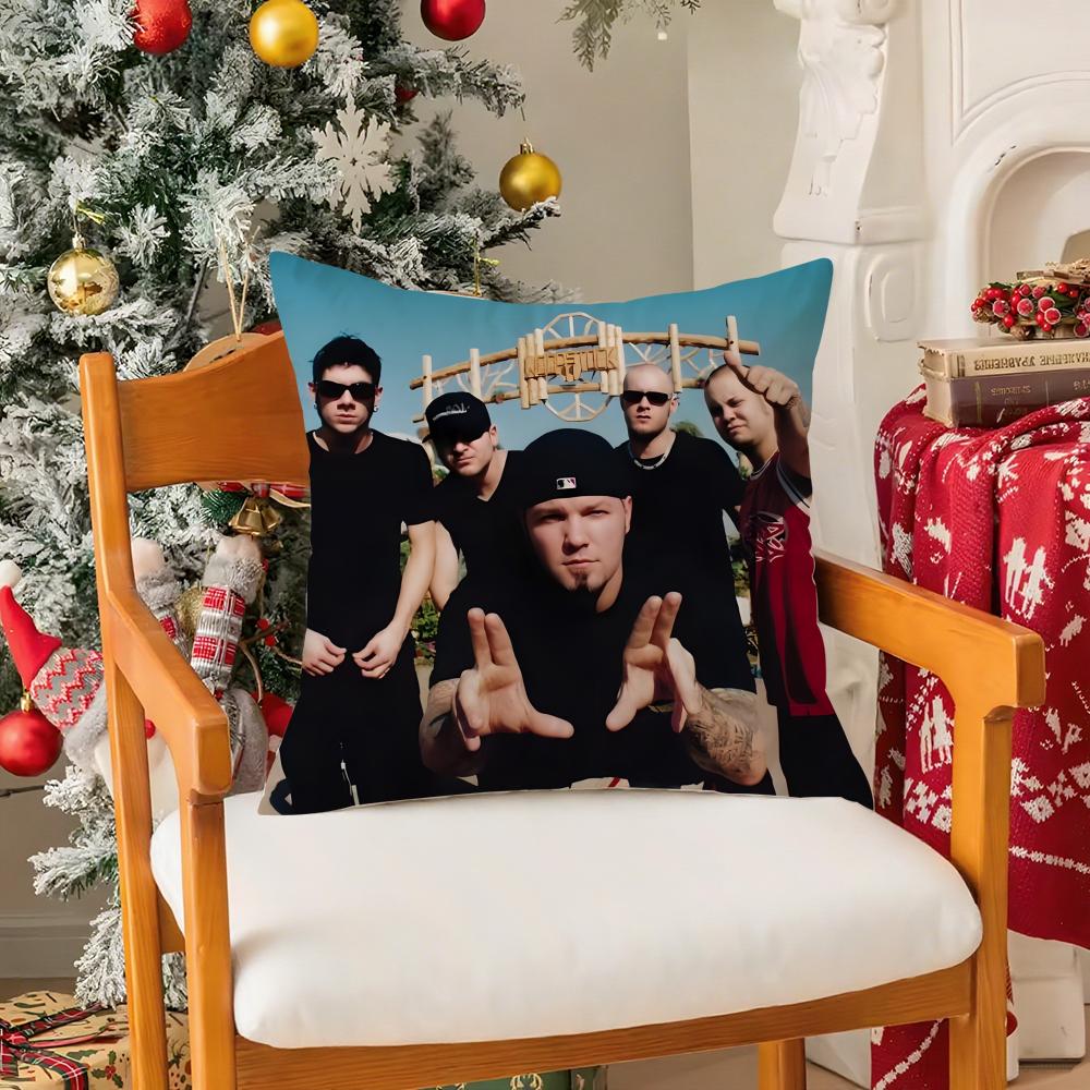 Nu Metal Band LLimp Bizkit Pillow Case Silky Short Plush With Invisible Zipper Dustproof Sofa Cushion Cover
