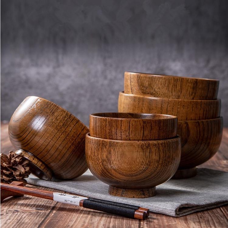 Jujube Wood Round Bowl for Eating and Soup