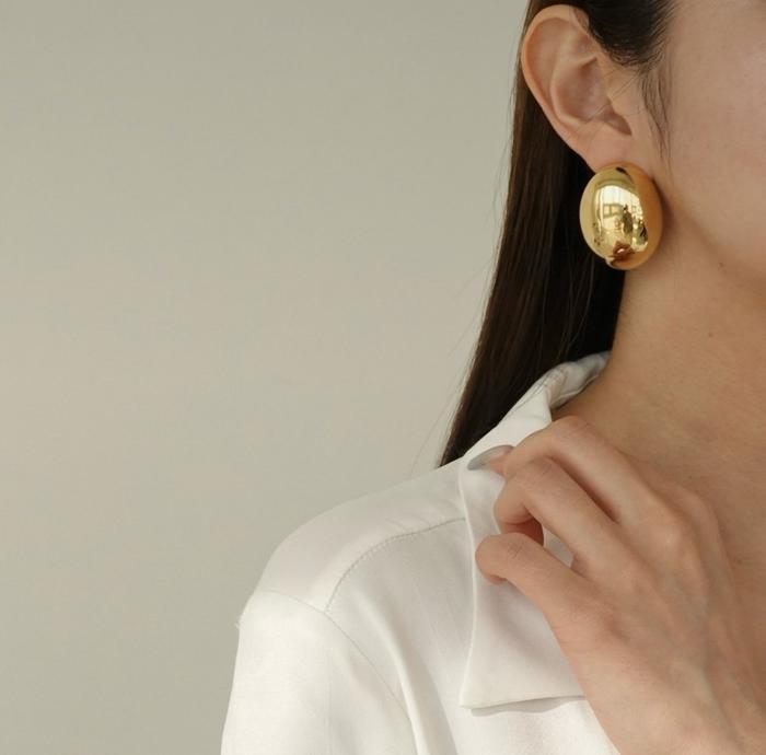 [Pretty] Bold Oval Earrings (14138181)