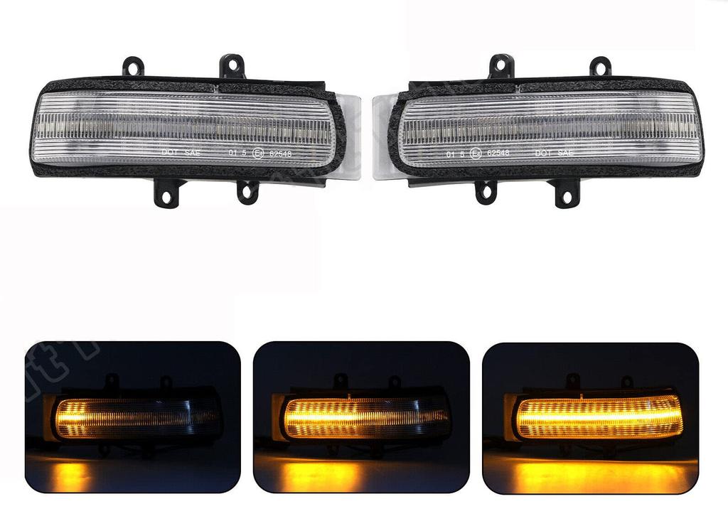 Clear lens sequential door mirror turn signals for Vellfire Estima Voxy Alphard, (20 series), (50 series), Noah, (70 series).