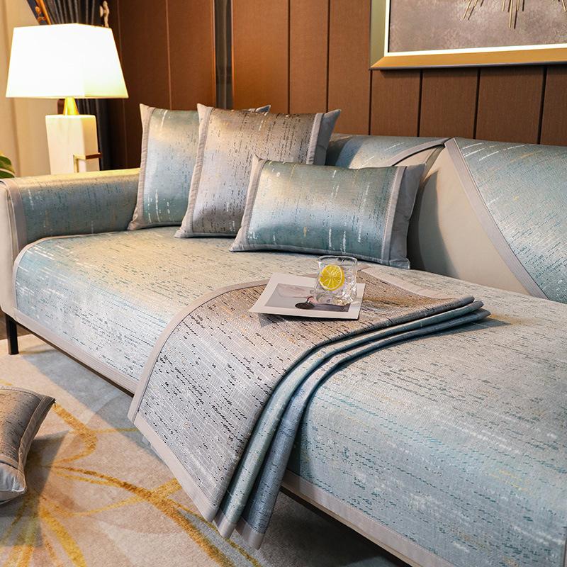 Sofa Cushion Summer New Chinese-Style Washed Ice Silk Sofa Cover Non-Slip Solid Wood Seat Cushion Summer Mat Cushion